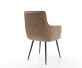 Chaise-de-salle-à-manger Heira-Flex avec accoudoirs tissu mixte couleur boue 4 pieds coniques noir ressorts ensachés 4